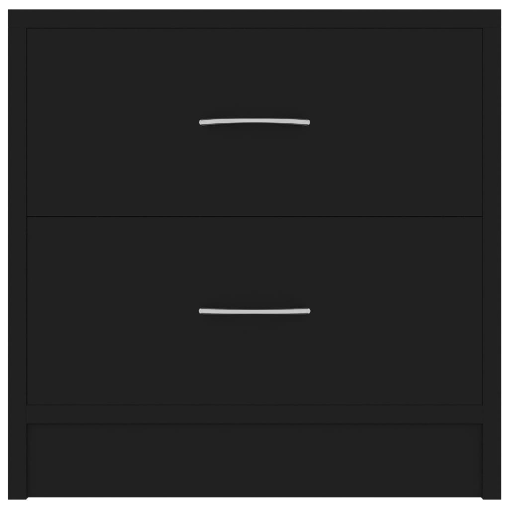 Bedside Cabinets 2 pcs Black - Engineered Wood