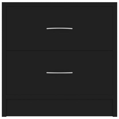 Bedside Cabinets 2 pcs Black - Engineered Wood
