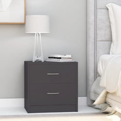 Bedside Cabinet Grey 40x30x40 cm Chipboard