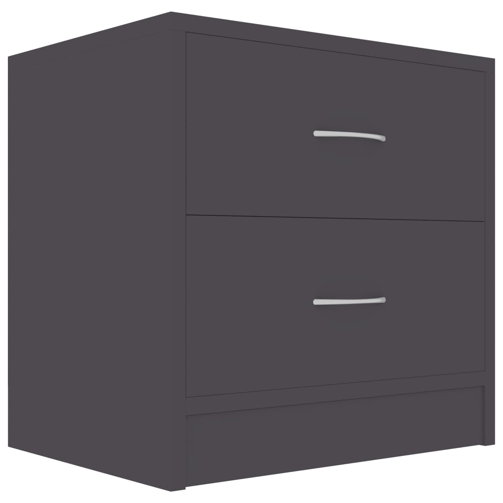 Bedside Cabinets 2 pcs Grey Engineered Wood - 40×30×40cm