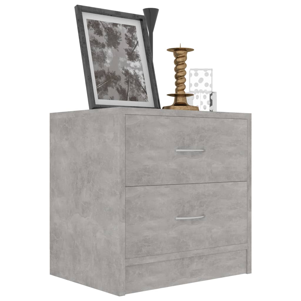 Bedside Cabinet Concrete Grey 40x30x40 cm Chipboard
