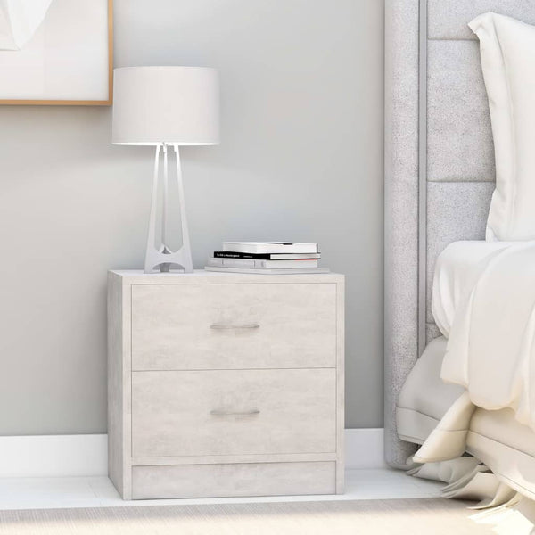  Bedside Cabinet Concrete Grey 40x30x40 cm Chipboard