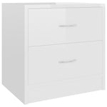 Bedside Cabinets 2 pcs High Gloss White - Engineered Wood