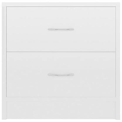Bedside Cabinets 2 pcs High Gloss White - Engineered Wood