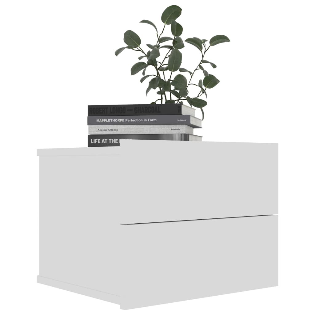 Bedside Cabinet White 40x30x30 cm Chipboard