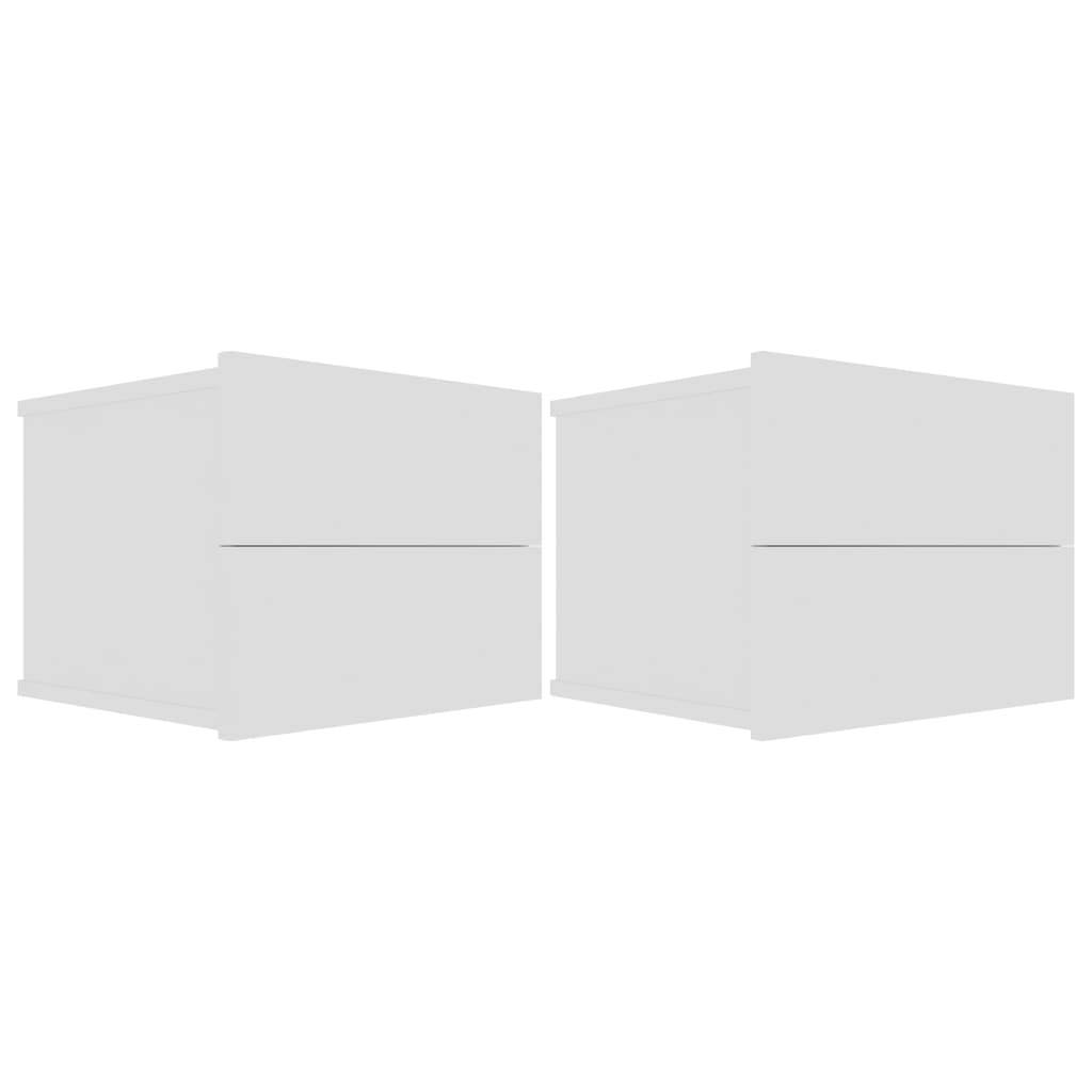 Bedside Cabinets 2 pcs White 40x30x30 cm Chipboard