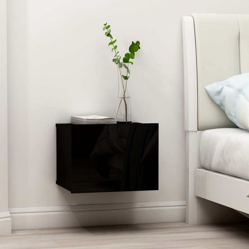 Bedside Cabinets 2 pcs Black Engineered Wood