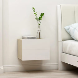 Bedside Cabinets 2 pcs White and Sonoma Oak Chipboard