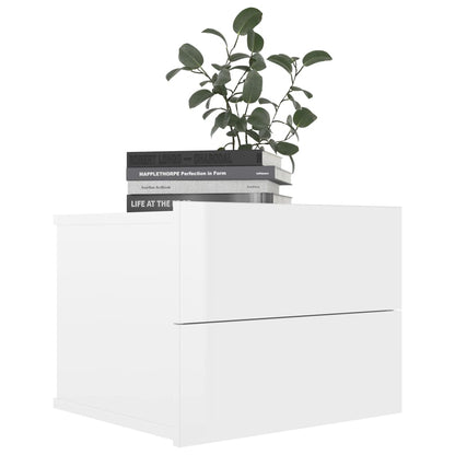 Bedside Cabinet High Gloss White 40x30x30 cm Chipboard