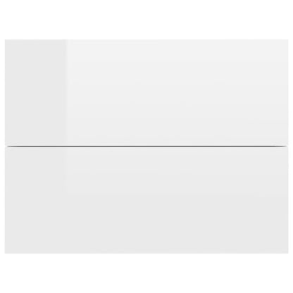Bedside Cabinet High Gloss White 40x30x30 cm Chipboard