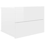 Bedside Cabinets 2 pcs High Gloss White Engineered Wood