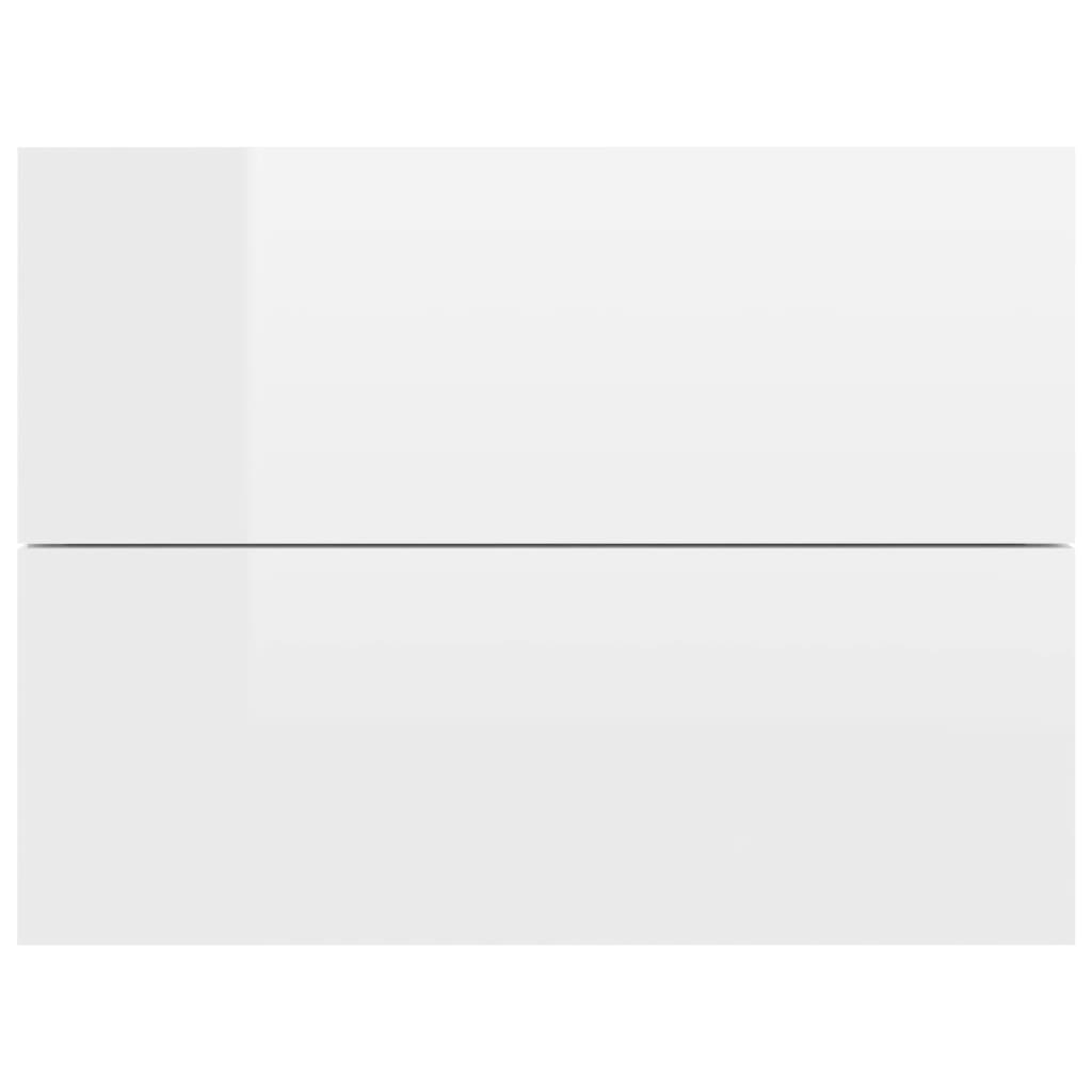 Bedside Cabinets 2 pcs High Gloss White Engineered Wood