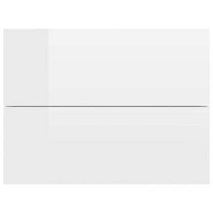 Bedside Cabinets 2 pcs High Gloss White Engineered Wood
