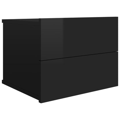 Bedside Cabinets 2 pcs High Gloss Black 40x30x30 cm Chipboard