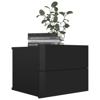 Bedside Cabinets 2 pcs High Gloss Black 40x30x30 cm Chipboard