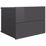 Bedside Cabinets 2 pcs High Gloss Grey Engineered Wood