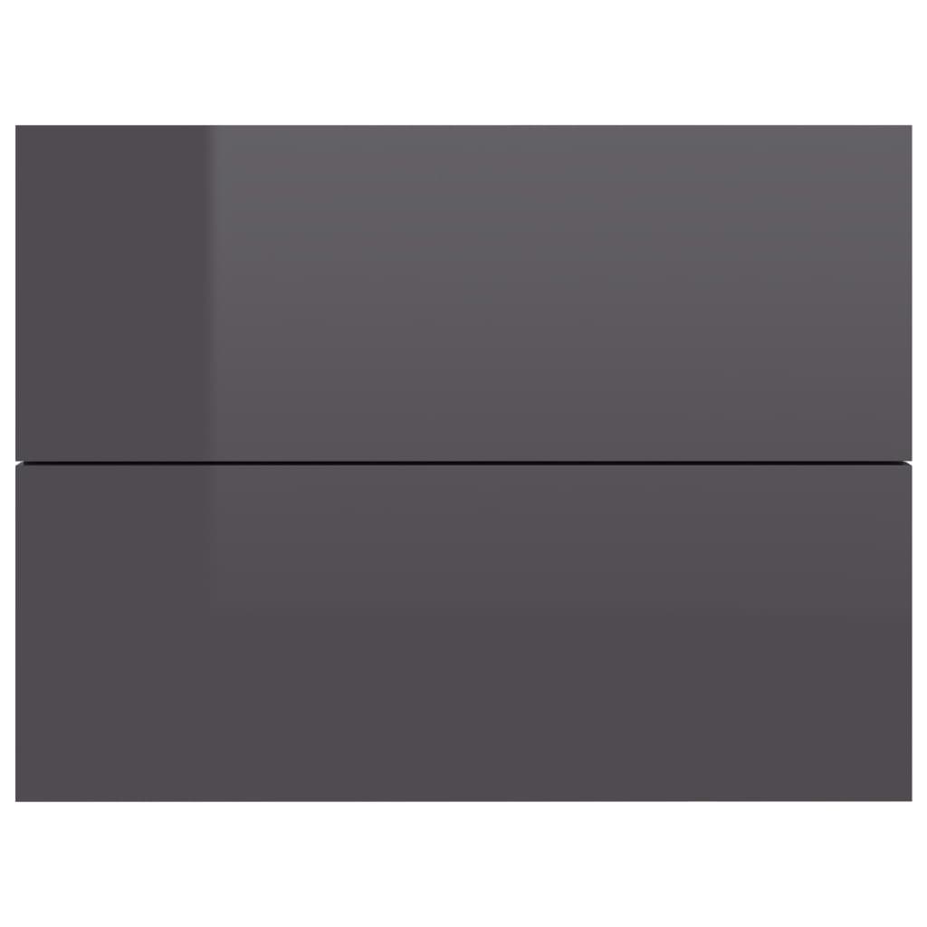 Bedside Cabinets 2 pcs High Gloss Grey 40x30x30 cm Chipboard
