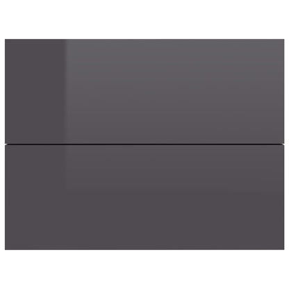 Bedside Cabinets 2 pcs High Gloss Grey Engineered Wood