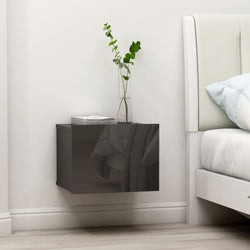 Bedside Cabinets 2 pcs High Gloss Grey 40x30x30 cm Chipboard