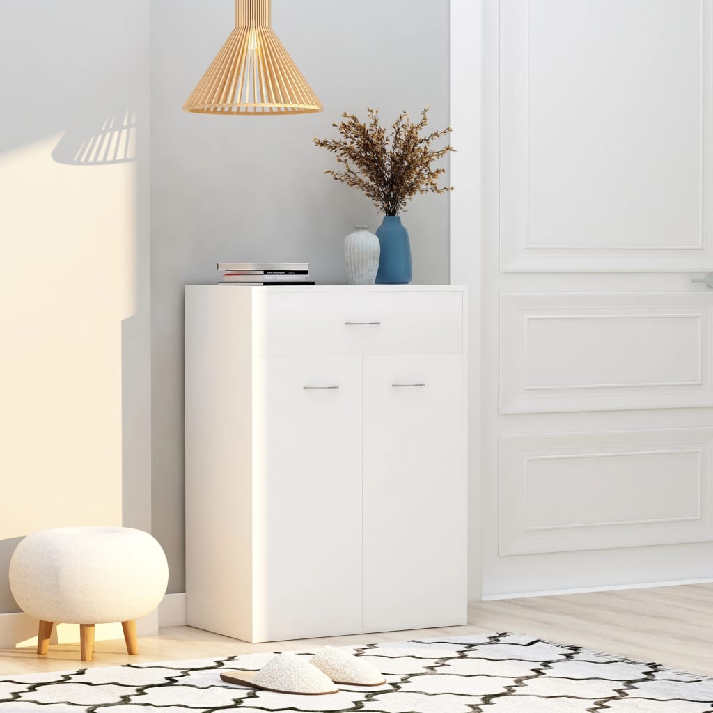 Shoe Cabinet White 60x35x84 cm Chipboard