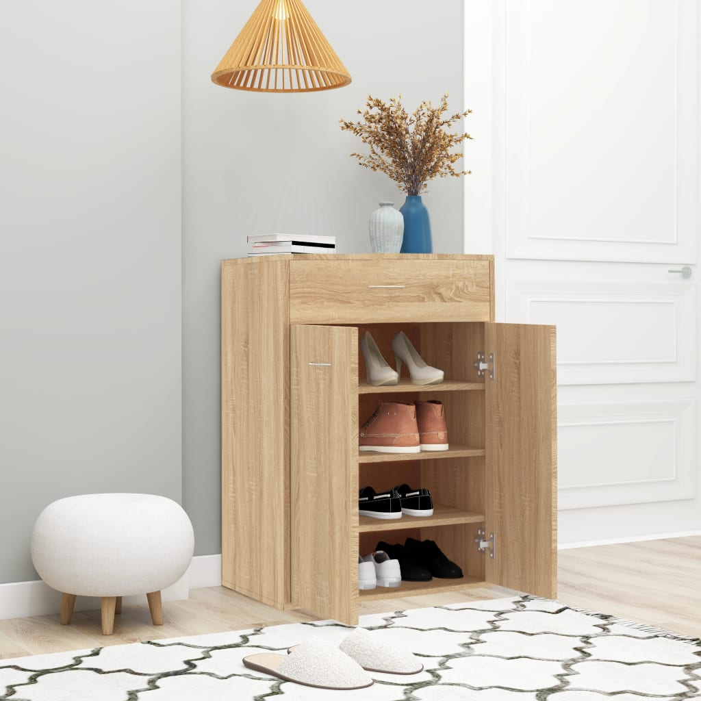 Shoe Cabinet Sonoma Oak 60x35x84 cm Chipboard
