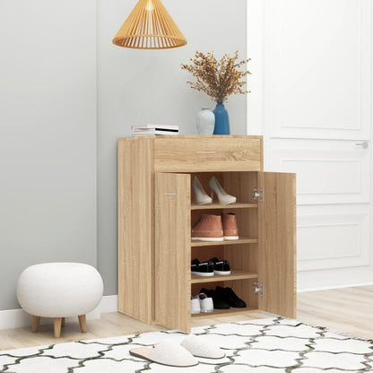 Shoe Cabinet Sonoma Oak 60x35x84 cm Chipboard