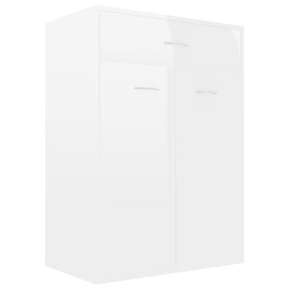Shoe Cabinet High Gloss White 60x35x84 cm Chipboard