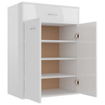 Shoe Cabinet High Gloss White 60x35x84 cm Chipboard