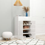 Shoe Cabinet High Gloss White 60x35x84 cm Chipboard