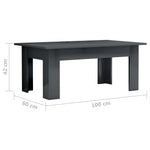 Coffee Table High Gloss Grey  Chipboard