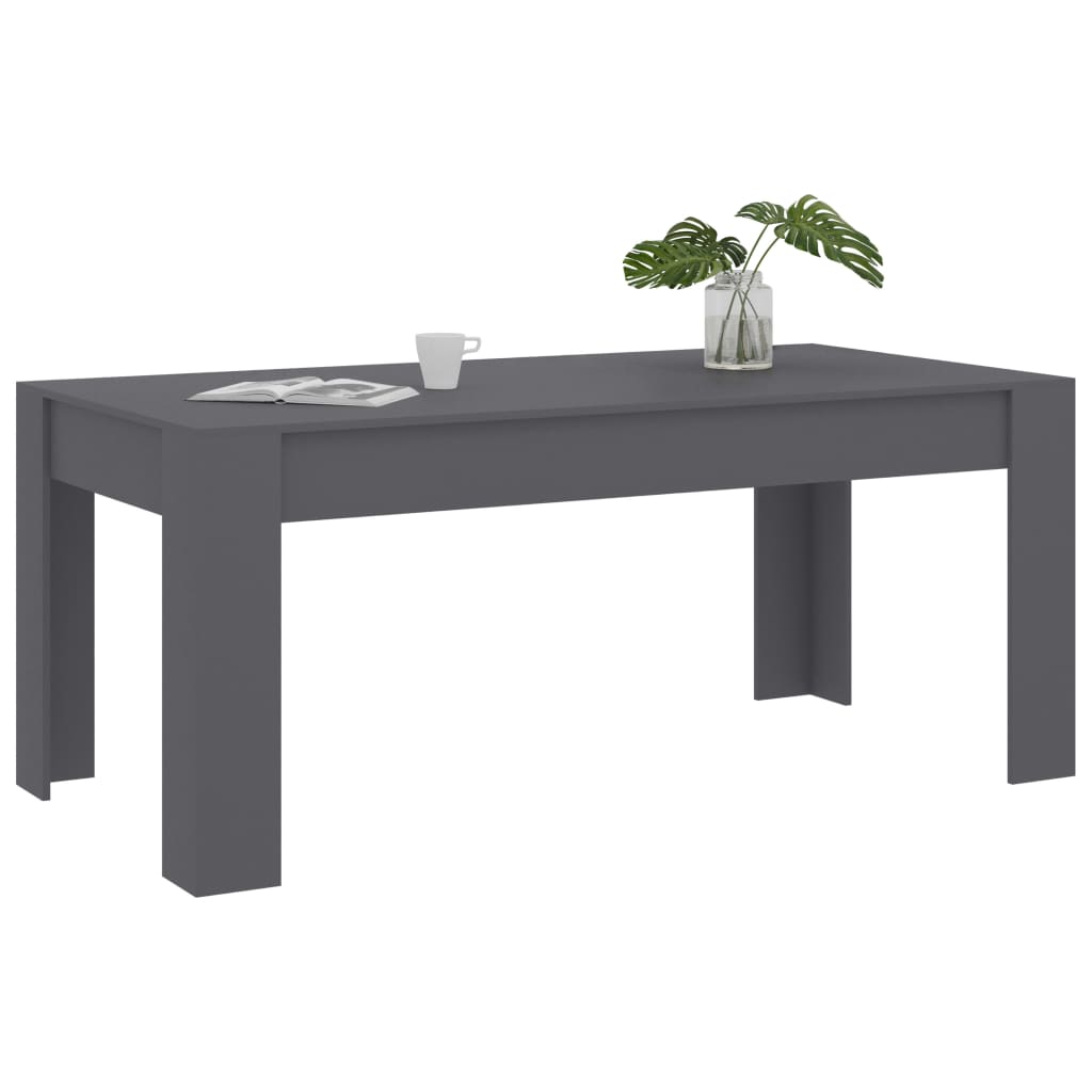 Dining Table Grey 180x90x76 cm Chipboard