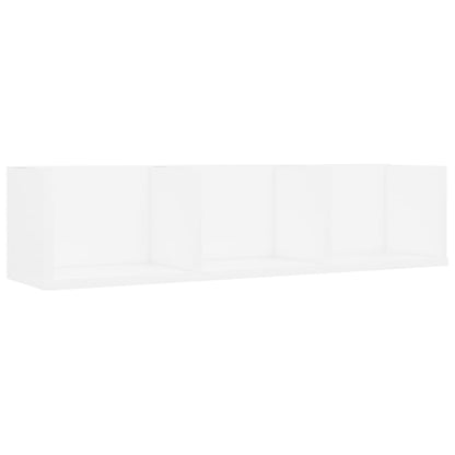 CD Wall Shelf White 75x18x18 cm Chipboard
