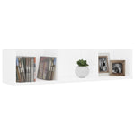 CD Wall Shelf White 75x18x18 cm Chipboard