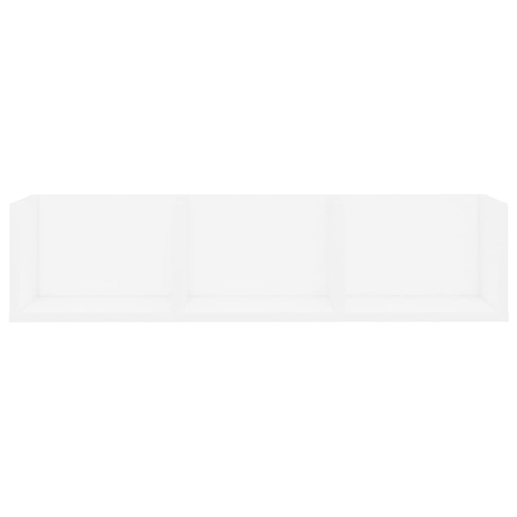 CD Wall Shelf White 75x18x18 cm Chipboard