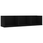 CD Wall Shelf Black 75x18x18 cm Chipboard