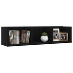 CD Wall Shelf Black 75x18x18 cm Chipboard