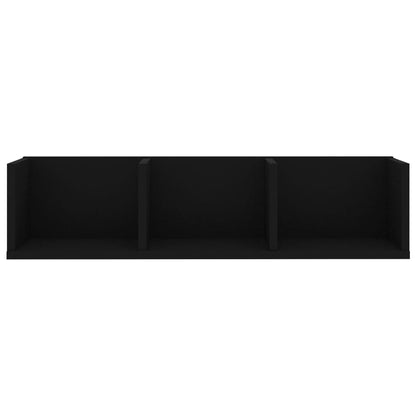 CD Wall Shelf Black 75x18x18 cm Chipboard