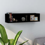 CD Wall Shelf Black 75x18x18 cm Chipboard