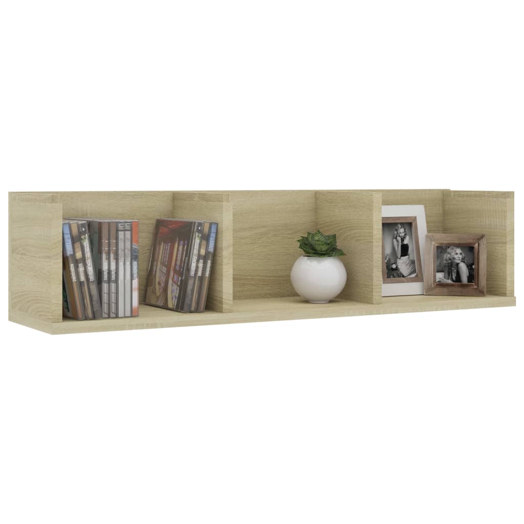 CD Wall Shelf Sonoma Oak 75x18x18 cm Chipboard