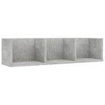 CD Wall Shelf Concrete Grey 75x18x18 cm Chipboard