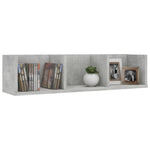 CD Wall Shelf Concrete Grey 75x18x18 cm Chipboard