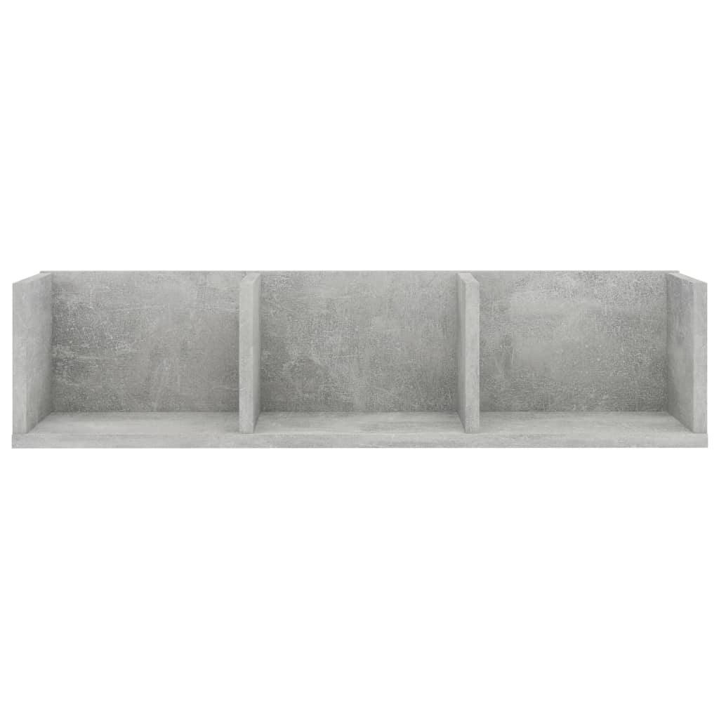 CD Wall Shelf Concrete Grey 75x18x18 cm Chipboard