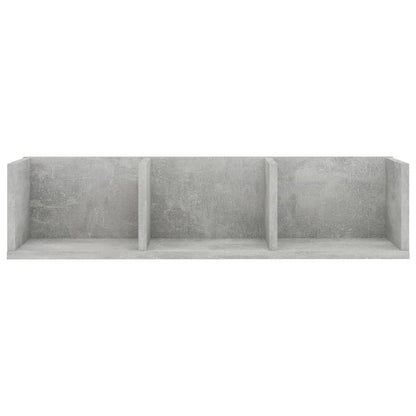 CD Wall Shelf Concrete Grey 75x18x18 cm Chipboard