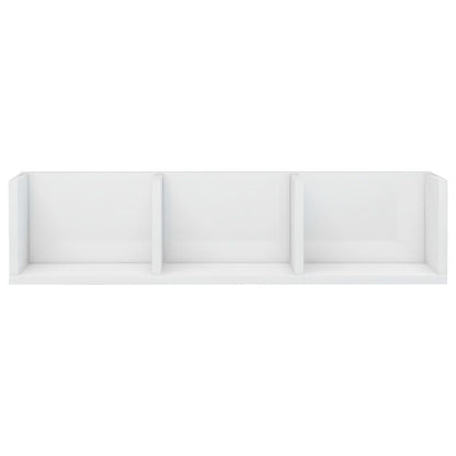 CD Wall Shelf High Gloss White 75x18x18 cm Chipboard