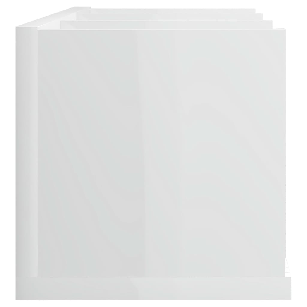 CD Wall Shelf High Gloss White 75x18x18 cm Chipboard