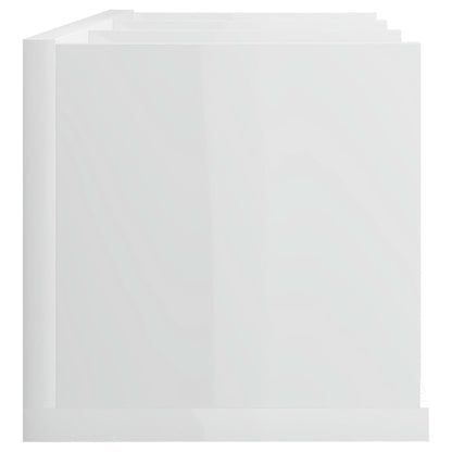 CD Wall Shelf High Gloss White 75x18x18 cm Chipboard