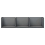 CD Wall Shelf High Gloss Grey 75x18x18 cm Chipboard