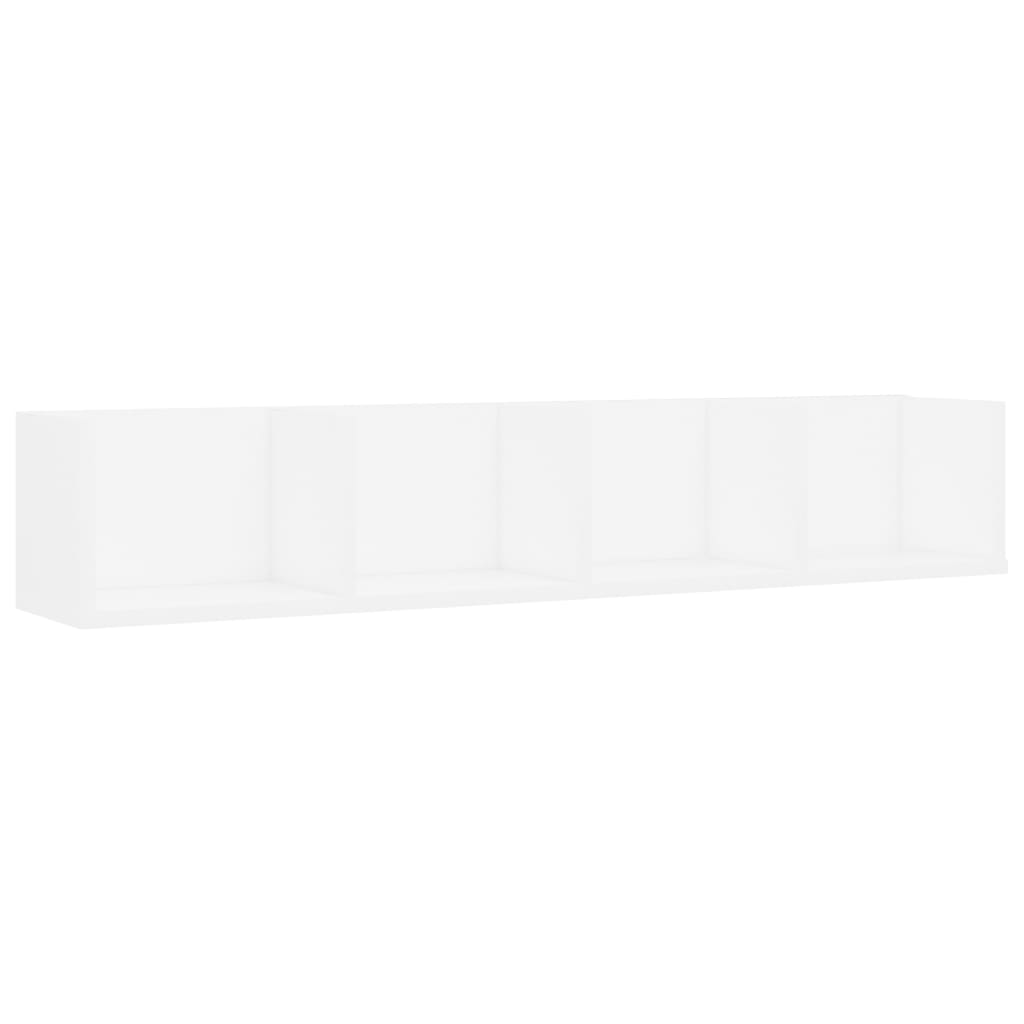 CD Wall Shelf White 100x18x18 cm Chipboard