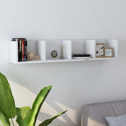 CD Wall Shelf White 100x18x18 cm Chipboard