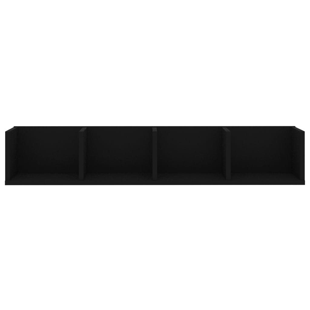 CD Wall Shelf Black 100x18x18 cm Chipboard